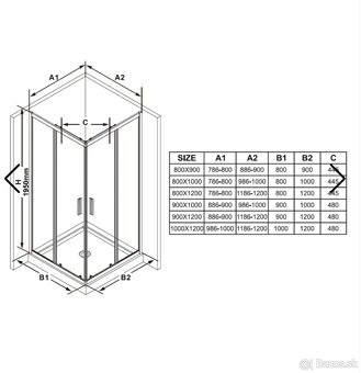 Sprchovy kút Ravak 100x90 - 3