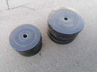 Lavička na bench press + kotúče + 2x tyč - 3