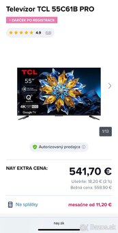 Televízor - TCL 55C61B PRO - UHD QLED - 3