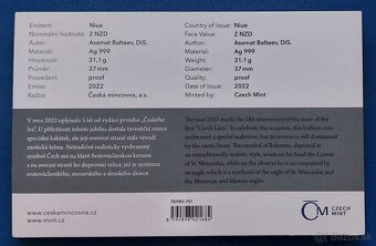 1Oz striebro Český lev 2022 proof - 3