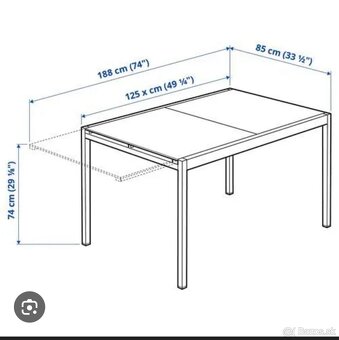 Rozťahujúci skelený stôl Ikea + 2 priesvitné stoličky - 3