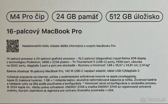 Apple MacBook Pro 16" M4 Pro 14× CPU 20× GPU, 24 GB, 512 GB - 3