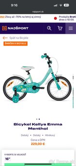Detský Bicykel Kellys Emma Menthol 16” - 3