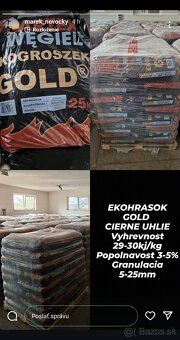 Predám kvalitné čierne uhlie ekohrášok - 3