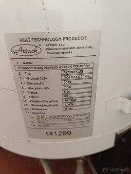 Plynový ohrievač vody attack pzo80 plus - 3