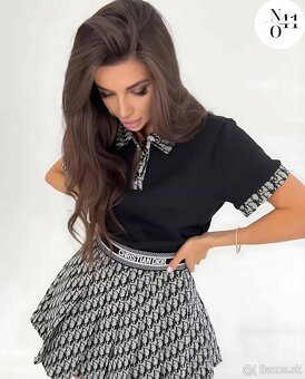 Dior súprava - polokošeľa+sukňa - čierna - 3