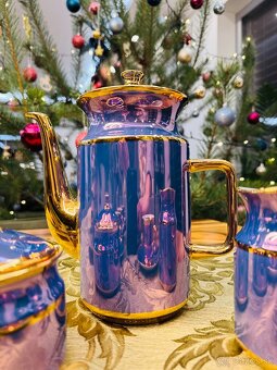 Retro fialová porcelánová súprava Valaská Belá - 3