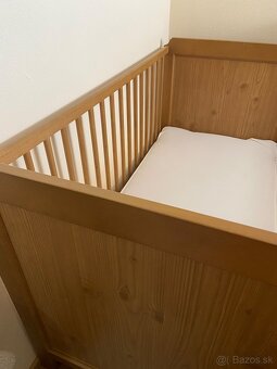 Drevená detská postieľka s príslušenstvom - 3