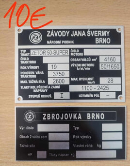 výrobný štítok na zetory a vlečky - 3