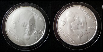 Slovenské strieborné 100, 200 koruny bk, proof - 3