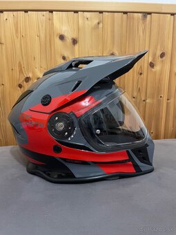 Moto prilba W-TEC V331 PR Graphic - Red-Grey, velkost S. - 3