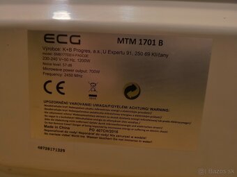 Mikrovlnná rúra ECG MTM 1701 B 700 W - 3