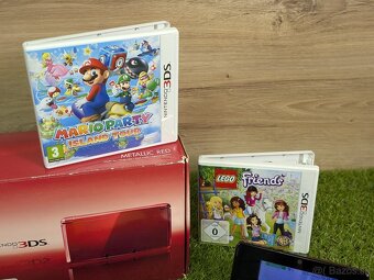 Nintendo 3DS, červené, hry Mario a LEGO, orig. krabica, dock - 3