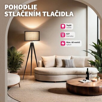 Stojaca lampa Lunaris – čierna, nová - 3