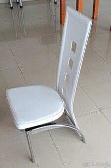 Koženkové stoličky - biele - 3