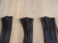 Clip in vlasy čierne/tmavohnedé - 3