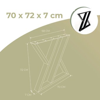 Kovové stolové nohy 2x Z72x70x7 - 3