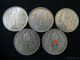 2 korona kb, 1 koruna bz, fji - 3