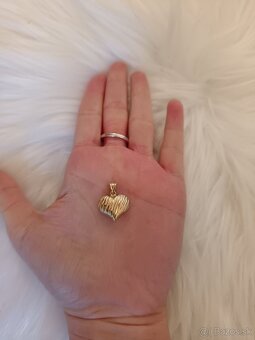 Zlatý prívesok 14k 1gram srdce - 3