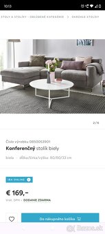 Konferenčný stolík biely - 3