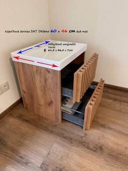 NOVÁ zmontovaná kúpelňová skrinka s umývadlom SAT Delano 60 - 3