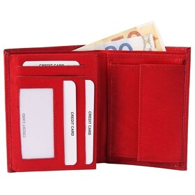 Pánska kožená peňaženka červená - 3