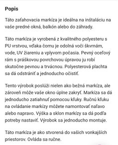 Markíza na balkón antracit 1.5 m - 3