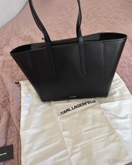 KABELKA KARL LAGERFELD K/IKONIK 2.0 LEATHER TOTE PIN BLACK - 3