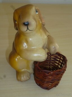 držiak ceruziek - keramický zajac; šperkovnica-šperkovnička - 3