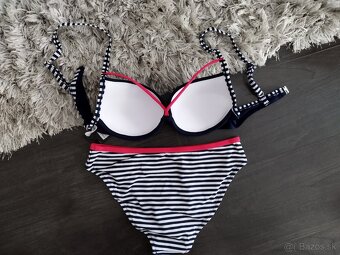 Dvojdielne plavky push up modré - 3