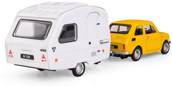 Fiat 126 + Niewiadow N250C 1:43 žltý - 3