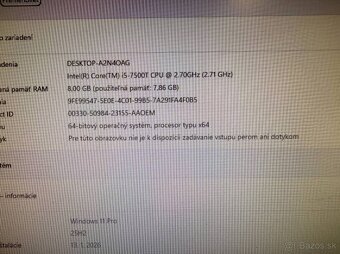 Kancelársky mini PC HP ProDesk i5-7500T / 8GB / SSD + HDD - 3