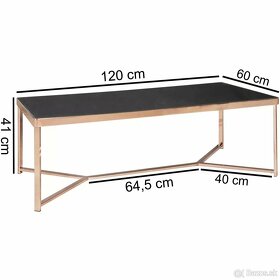 Konferenčný stolík 120 cm zlato - čierne sklo - 3