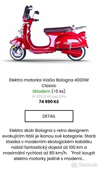 štýlový elektrický skúter ViaGo Bologna DeLuxe - 3