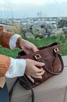 hnedá kožená kabelka - nová - 3