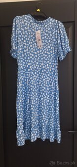 Modré kvietkované šaty - 3