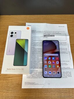 Predám XIAOMI REDMI NOTE 13 PRO 5G 8GB/256GB, TOP, ZARUKA - 3