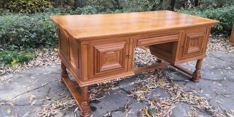 Celomasivny písací stôl-dubový - 3