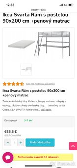 Ikea Svarta kovova postel - 3