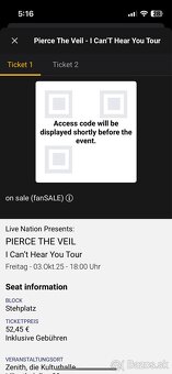 pierce the veil koncert listky/ tickets - 3