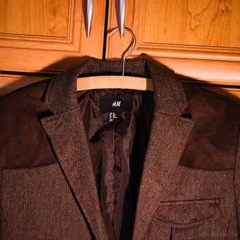 Pánske elegantné sako H&M hnedé 52 - 3