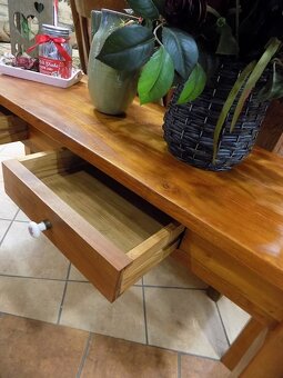 Konzolový stolík z masívu - - 3