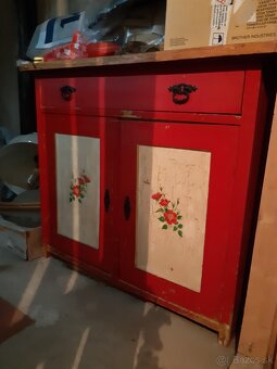 vintage kredenc, komoda, stolička - 3