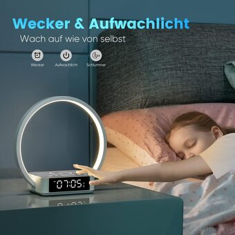 WILIT LED nočná lampa s funkciou nabíjania, svetelný budík s - 3