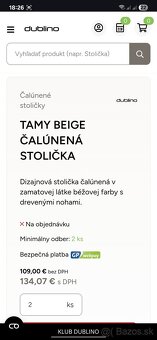 Čalúnené stoličky béžové - 3
