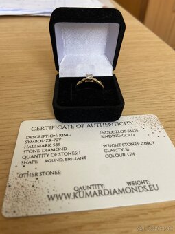 Zásnubný prsteň zlatý s diamantom - 3