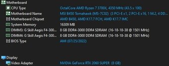 PC RTX 2060 super + ryzen 7 3700x - 3