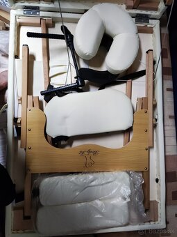 BodyFit 2 Drevený masérsky stôl segmentový krémový 195 x 70 - 3