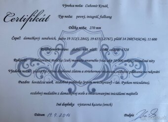 Jedinečný Damask lovecký nôž od Lubomir Krnak - 3