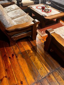 masívny nábytok - sedačka + konferenčný stolík - 3